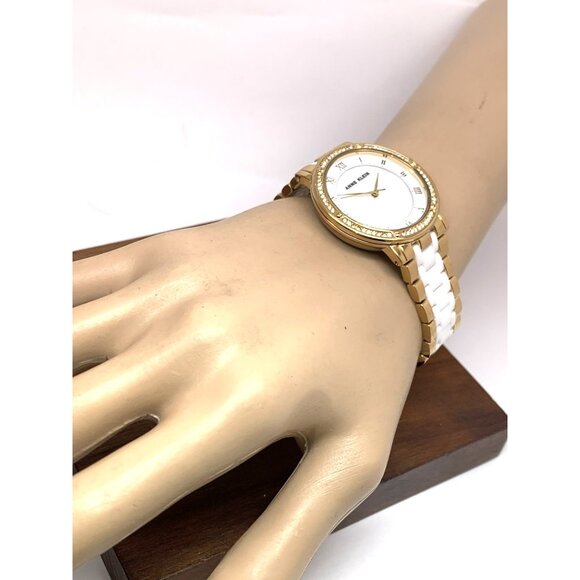 Anne Klein Women's Watch AK/3994 Quartz MOP Dial White Ceramic Gold Steel 36mm - Picture 5 of 14